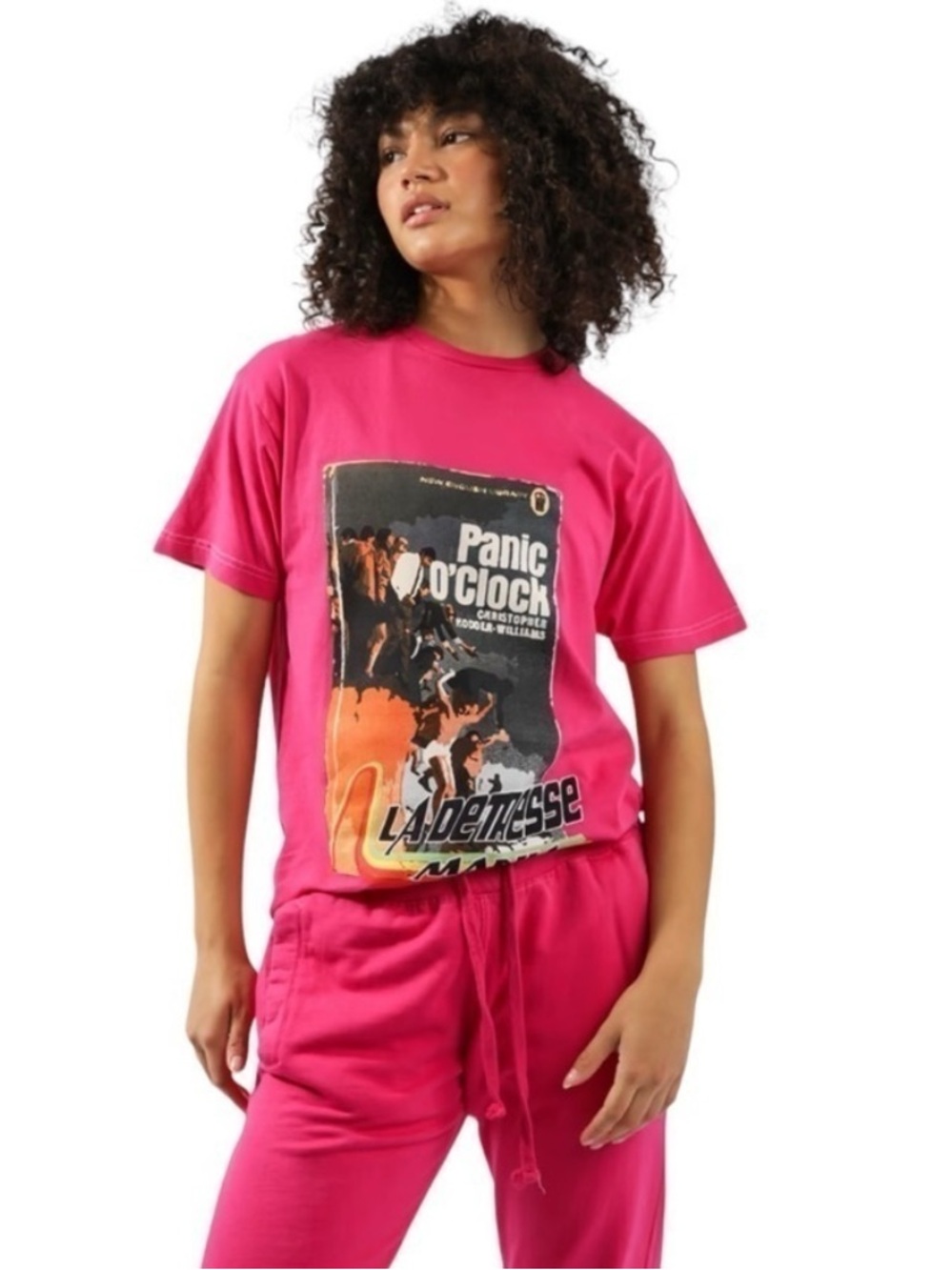 La Detresse Panic O’Clock Hot Pink Sort Sleeve T Shirt Size XS